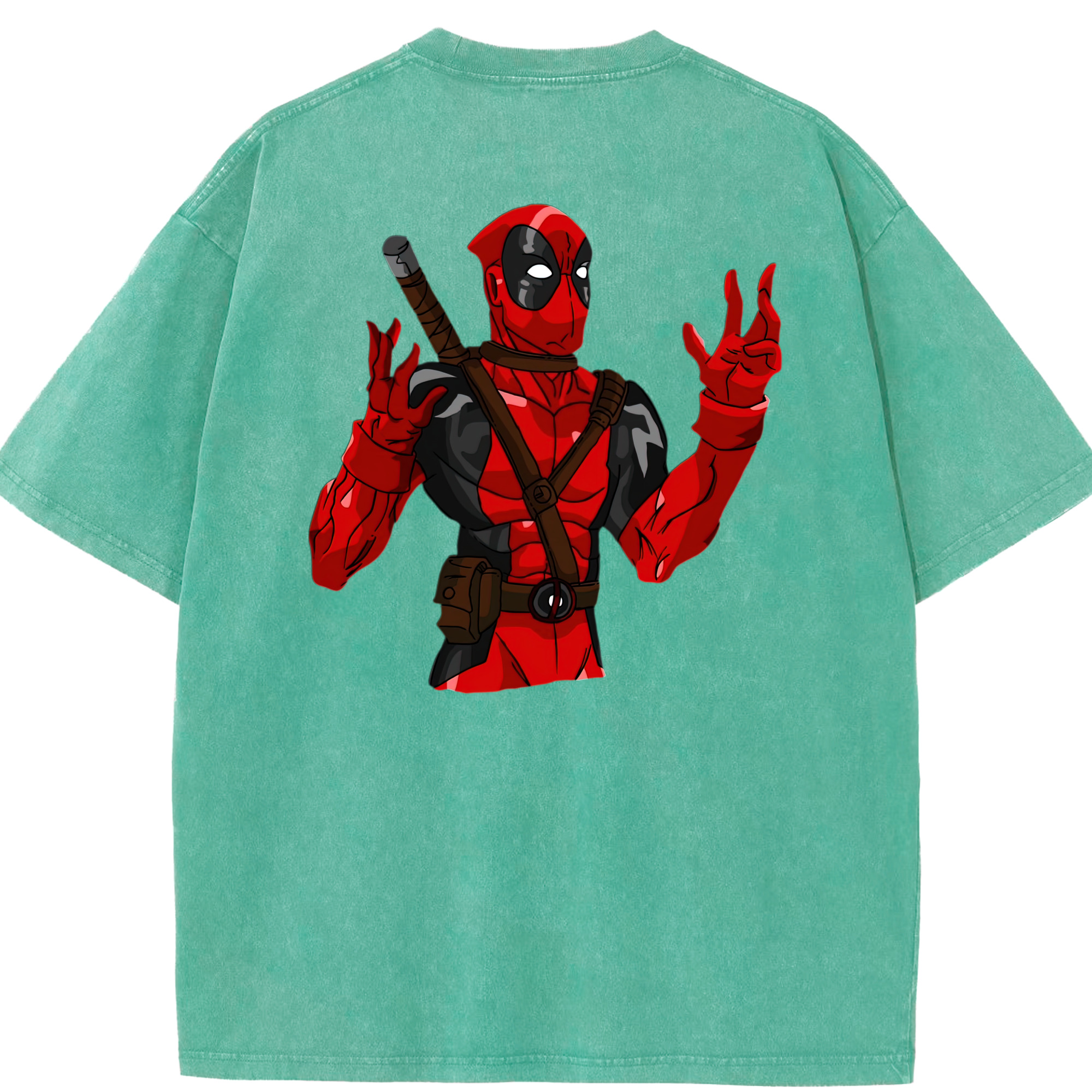 （画像用） Deadpool デッドプール 綿100% ヴィンテージ風 半袖Tシャツ（背面プリント）